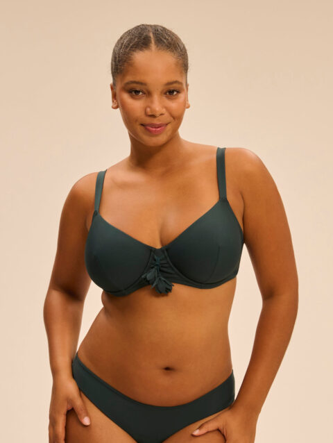 Apeix Tropical Green Underwired Bikini Top – Supportive Fit & Vibrant Style